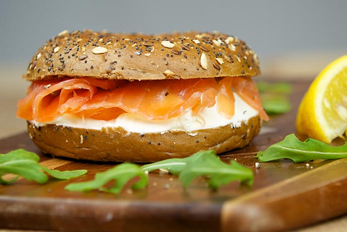 Bagel with smoked salmon and cream cheese